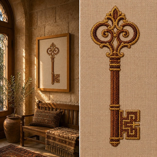 Antique Key Handmade Embroidery wall art