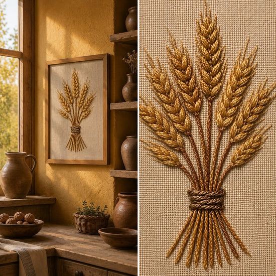 Harvest Sheaf Handmade Embroidery Wall Art