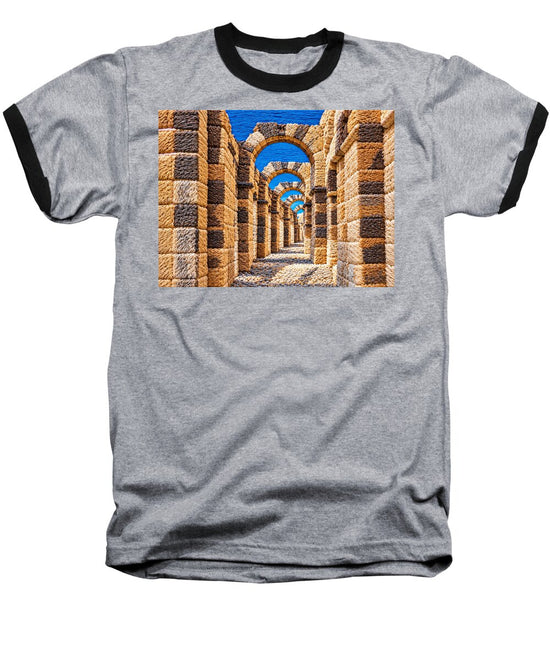 Ancient Stone Archway Perspective - Baseball T-Shirt