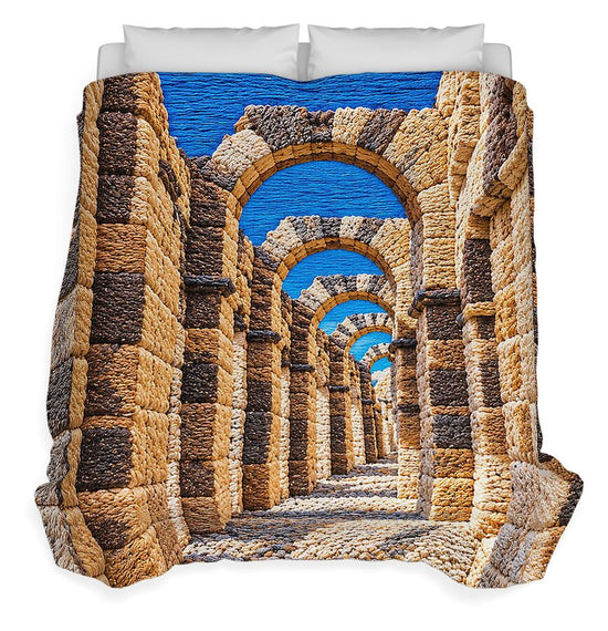 Ancient Stone Archway Perspective - Duvet Cover
