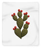 Cactus Embroidered with Red Fruits - Blanket