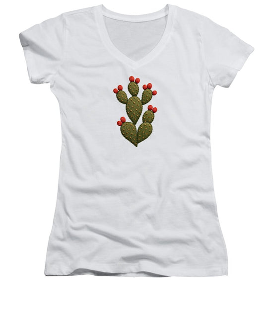 Cactus Embroidered with Red Fruits - Women&