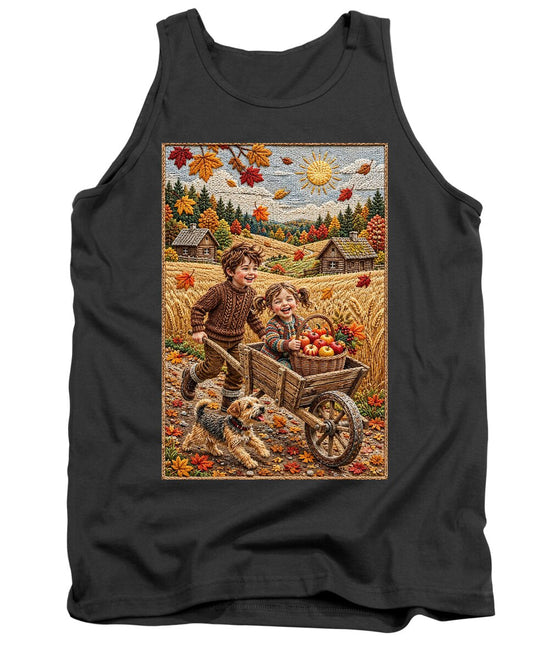 Children Playing in Autumnal Countryside - Tank Top