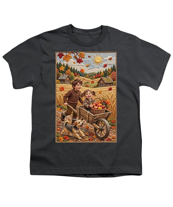 Children Playing in Autumnal Countryside - Youth T-Shirt