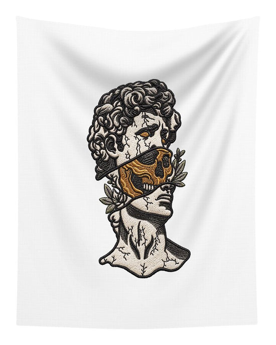 David Sculpture with Skull Overlay - Tapestry