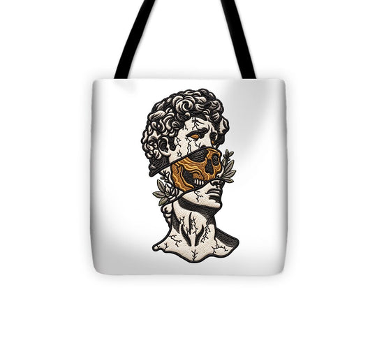 David Sculpture with Skull Overlay - Tote Bag