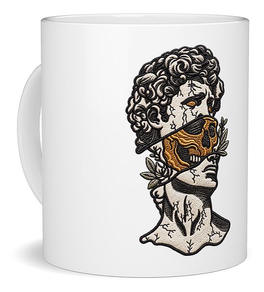 David Sculpture with Skull Overlay - Mug