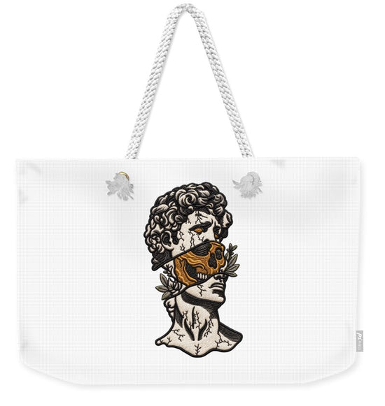 David Sculpture with Skull Overlay - Weekender Tote Bag