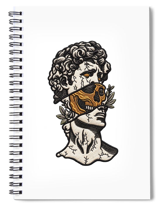 David Sculpture with Skull Overlay - Spiral Notebook