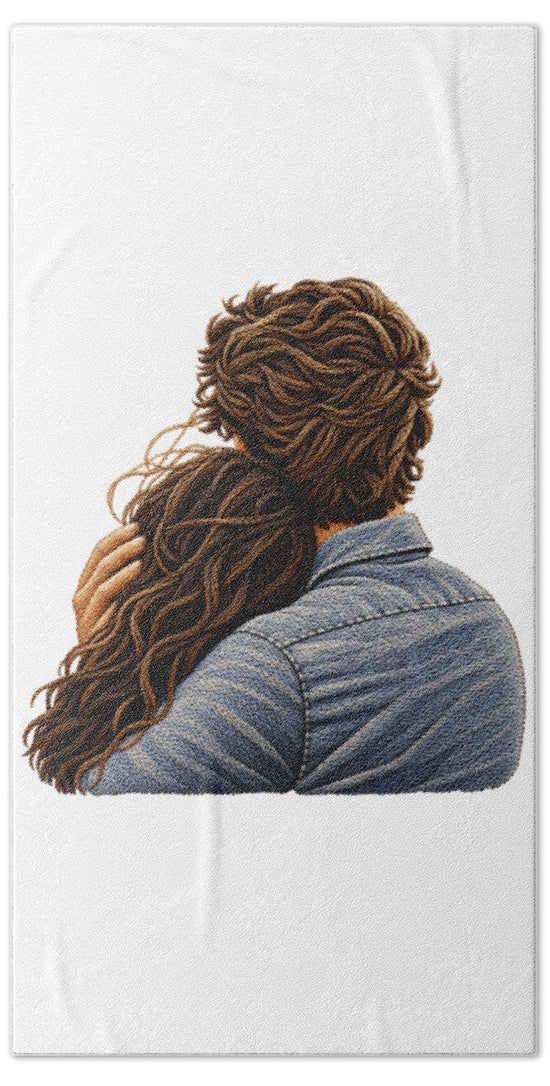 Embracing Couple from Behind - Beach Towel