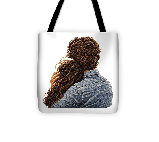 Embracing Couple from Behind - Tote Bag
