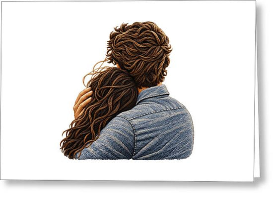 Embracing Couple from Behind - Greeting Card