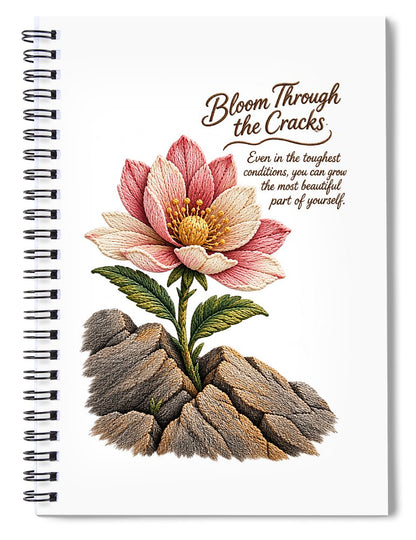 Flower Blooms Amid Rock - Spiral Notebook