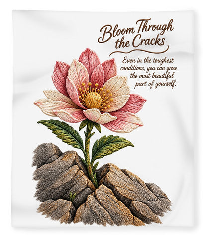 Flower Blooms Amid Rock - Blanket