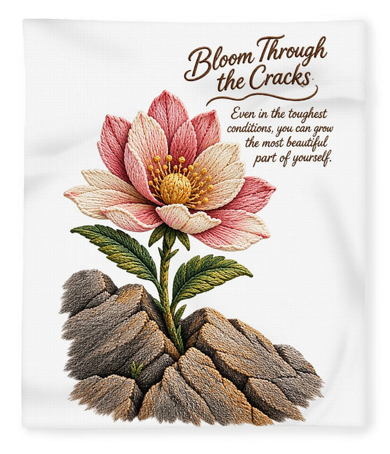 Flower Blooms Amid Rock - Blanket