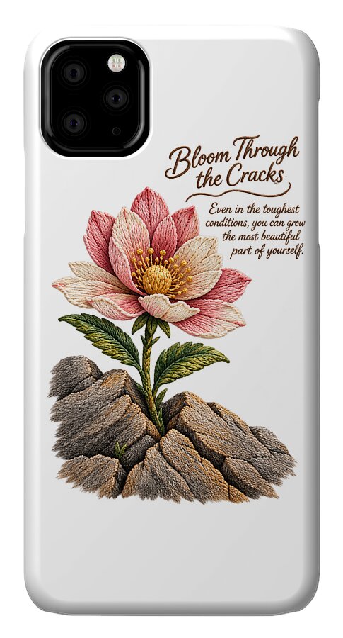 Flower Blooms Amid Rock - Phone Case