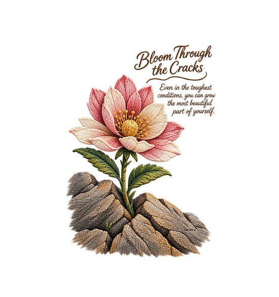 Flower Blooms Amid Rock - Art Print
