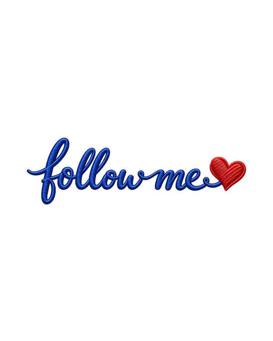 Follow Me Text with Heart - Art Print