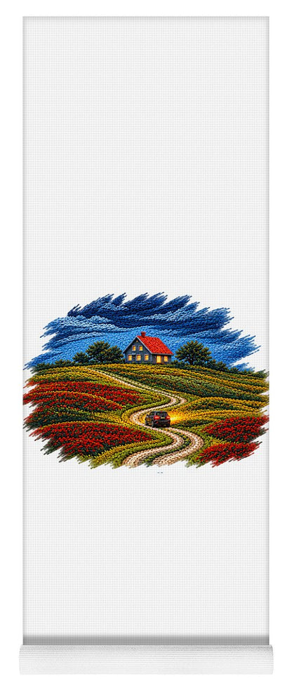 House on a Colorful Hill - Yoga Mat