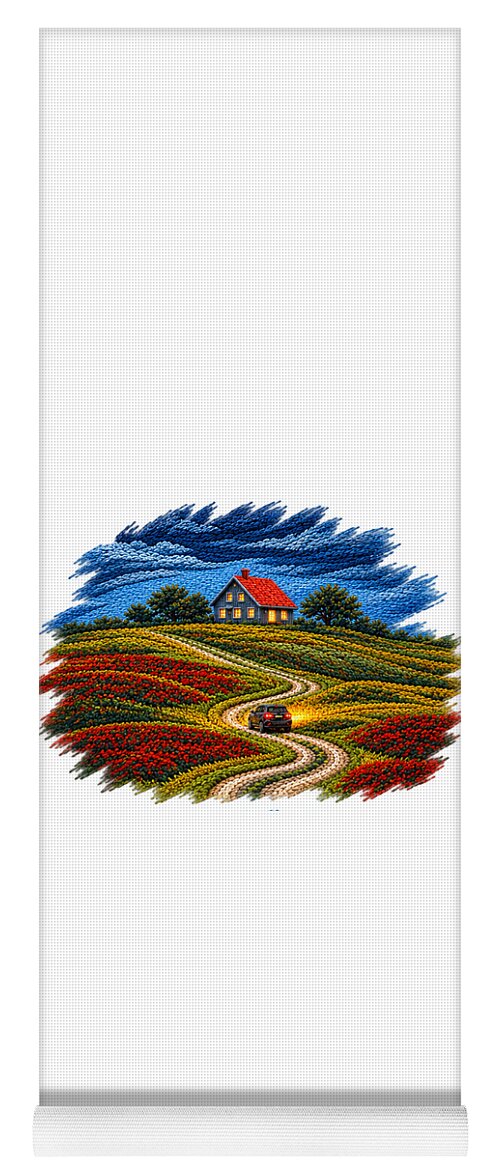 House on a Colorful Hill - Yoga Mat