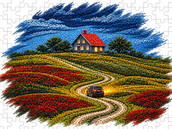 House on a Colorful Hill - Puzzle