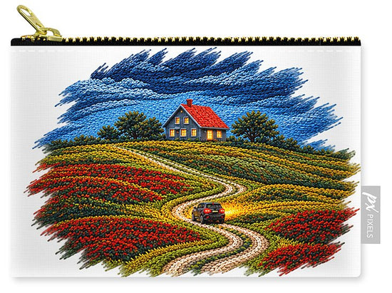 House on a Colorful Hill - Zip Pouch