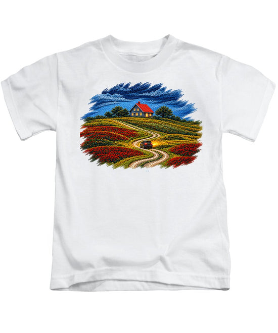 House on a Colorful Hill - Kids T-Shirt