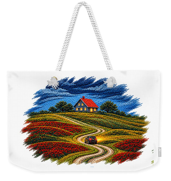 House on a Colorful Hill - Weekender Tote Bag
