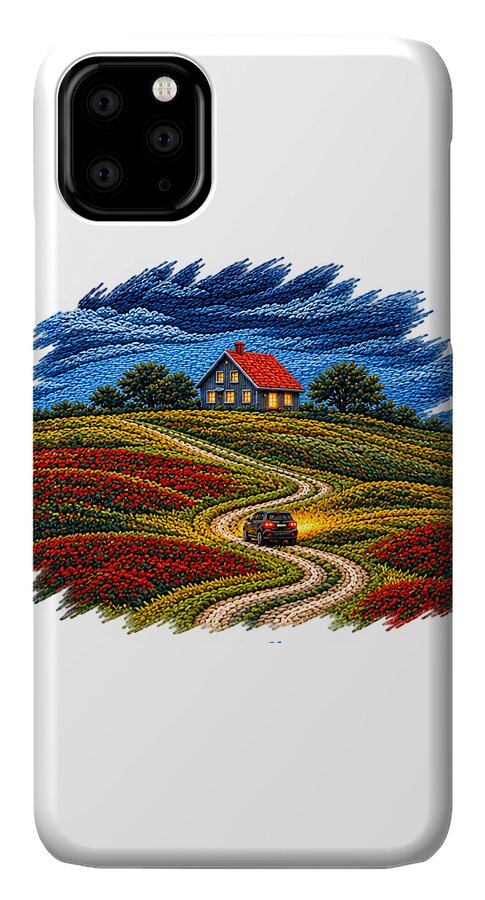House on a Colorful Hill - Phone Case