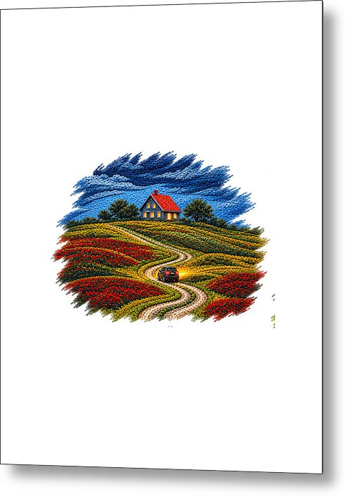 House on a Colorful Hill - Metal Print