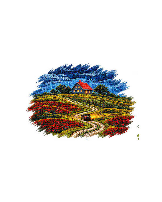 House on a Colorful Hill - Art Print