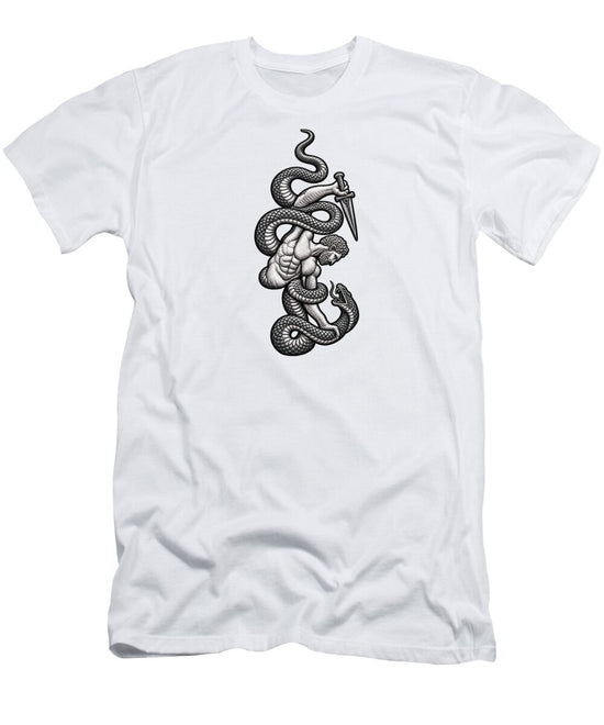 Intricate Snake and Dagger Artwork - T-Shirt