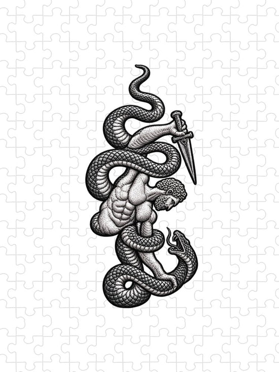 Intricate Snake and Dagger Artwork - Puzzle