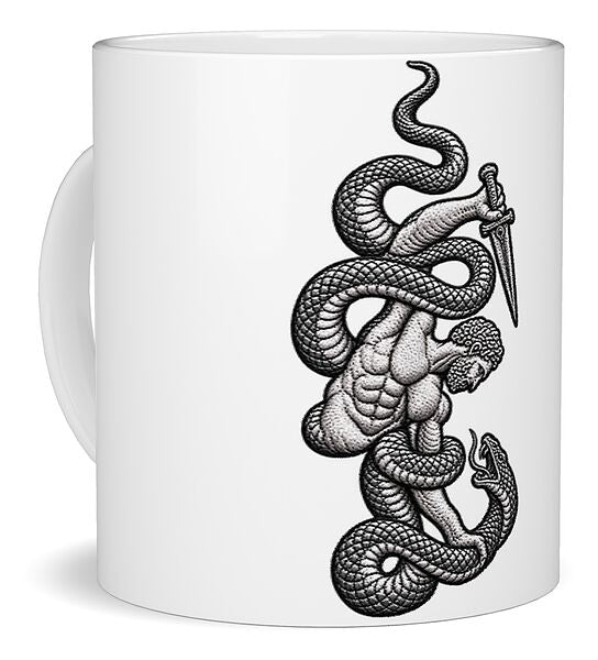 Intricate Snake and Dagger Artwork - Mug