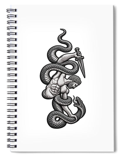 Intricate Snake and Dagger Artwork - Spiral Notebook