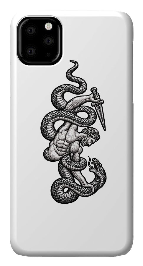 Intricate Snake and Dagger Artwork - Phone Case
