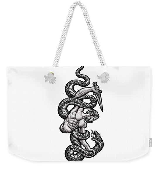Intricate Snake and Dagger Artwork - Weekender Tote Bag