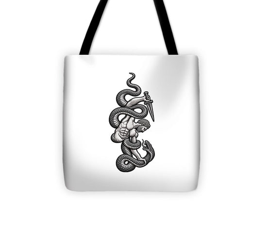 Intricate Snake and Dagger Artwork - Tote Bag