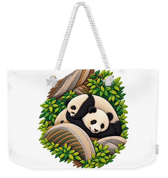 Playful Pandas in Bamboo Forest - Weekender Tote Bag