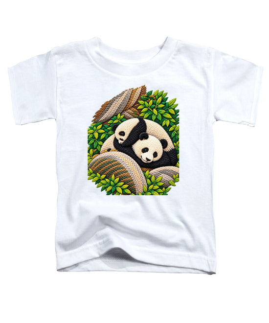 Playful Pandas in Bamboo Forest - Toddler T-Shirt