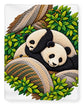 Playful Pandas in Bamboo Forest - Blanket