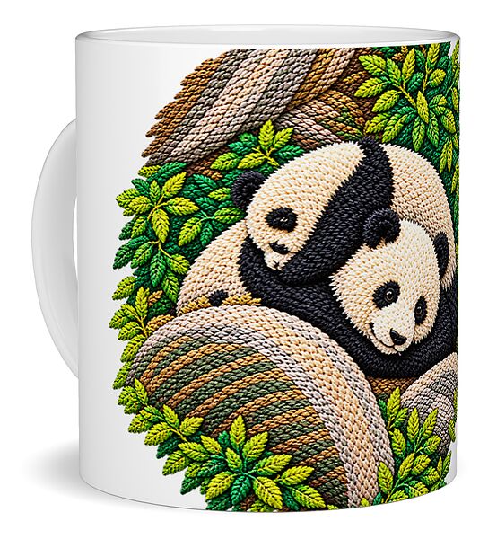 Playful Pandas in Bamboo Forest - Mug