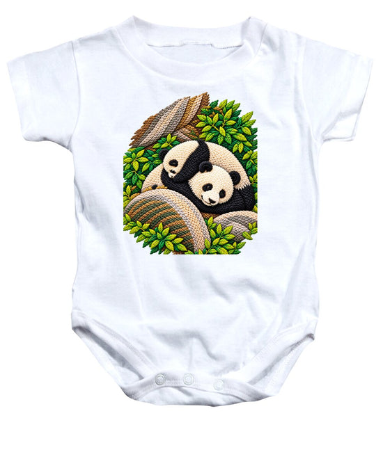 Playful Pandas in Bamboo Forest - Baby One-Piece