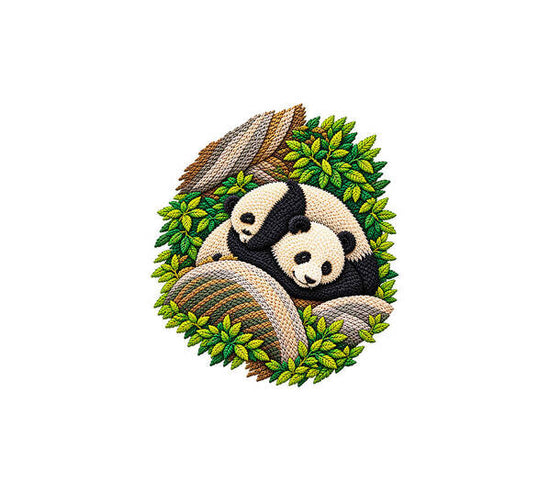 Playful Pandas in Bamboo Forest - Art Print