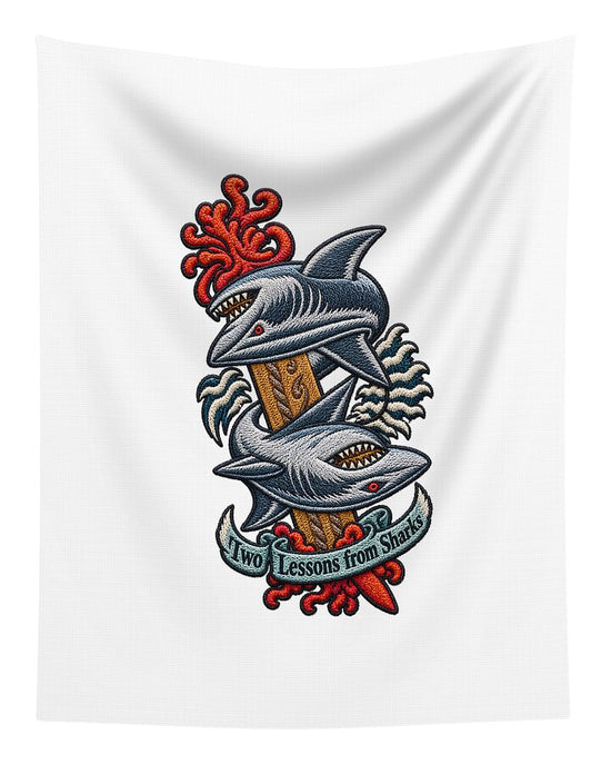 Sharks with Sword and Waves - Tapestry