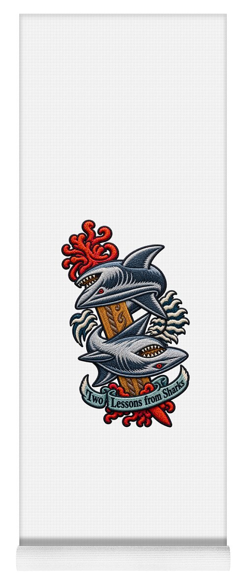 Sharks with Sword and Waves - Yoga Mat