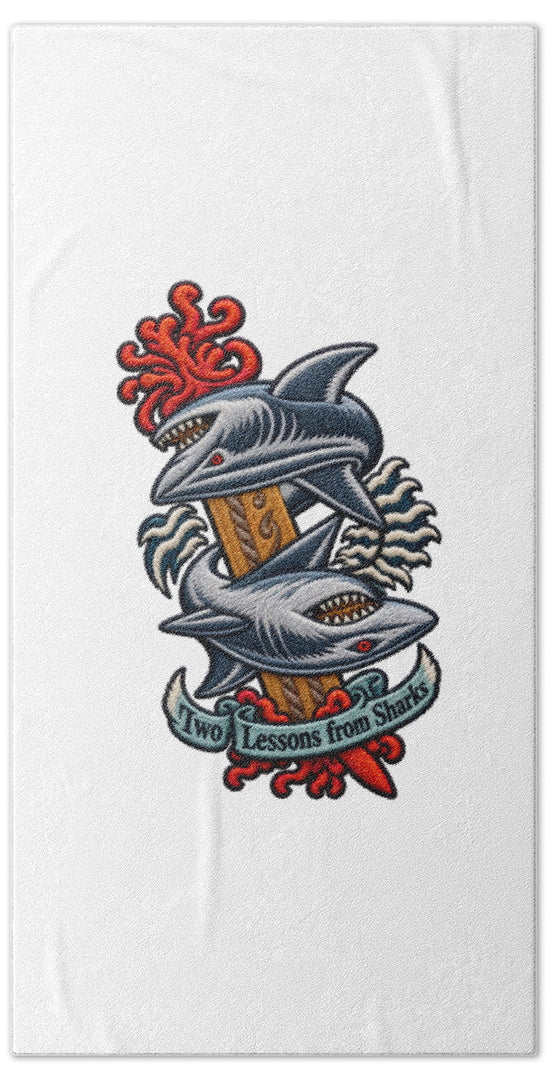 Sharks with Sword and Waves - Beach Towel