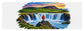 Traveler at Majestic Waterfall - Yoga Mat