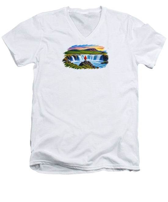 Traveler at Majestic Waterfall - Men&