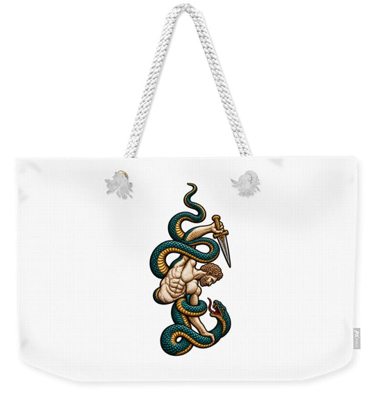 Warrior Entwined with Serpents - Weekender Tote Bag